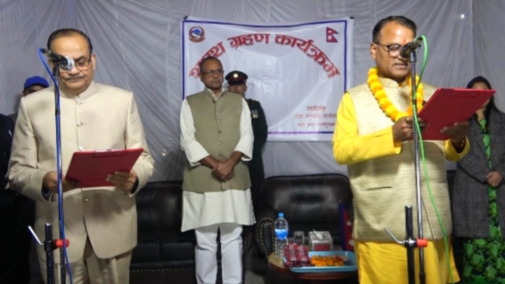 मधेस प्रदेश सभाका नवनिर्वाचित सभामुख रामआशिष यादवद्वारा शपथ ग्रहण